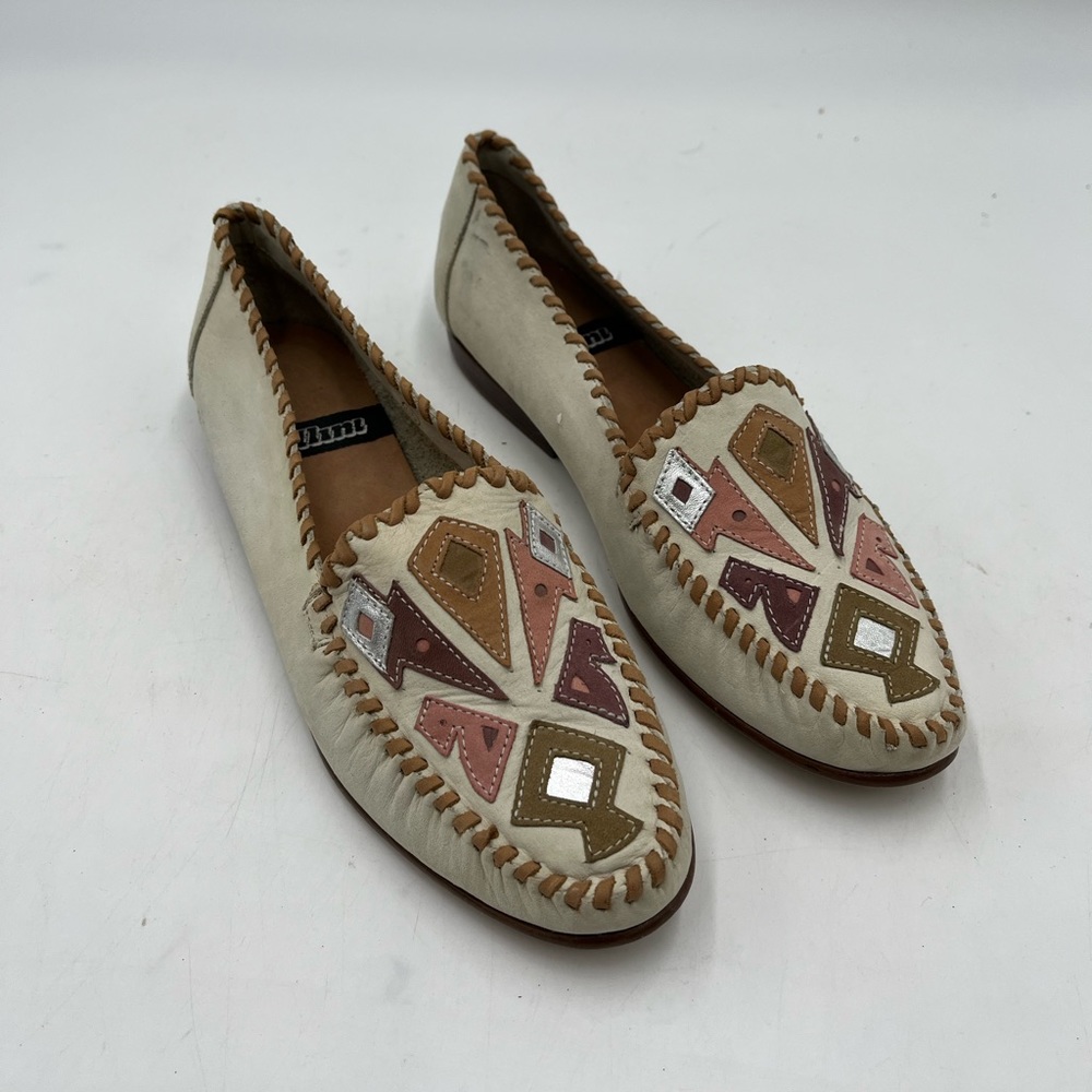 Bellini Cream Leather Flats Size 7 1/2